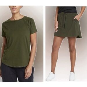 ALL IN MOTION Olive Green Athletic Skirt Set. M/L